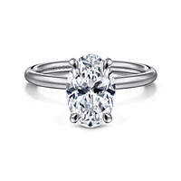 Gabriel & Co 10.5X7 Engagement Ring 14K White Gold Contemporary ER16569O8W4JJJ