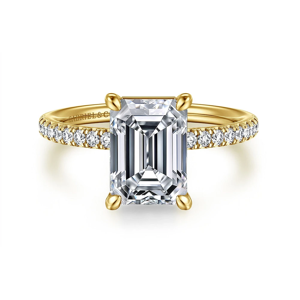 Gabriel & Co 9X6.5 Engagement Ring 14K Yellow Gold Contemporary ER16570E10Y44JJ