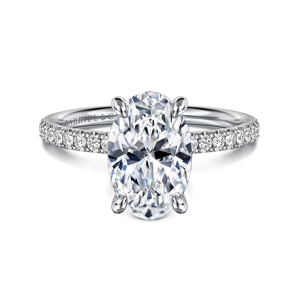 Gabriel & Co 11X7.2 Engagement Ring 14K White Gold Contemporary ER16570O10W44JJ