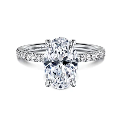 Gabriel & Co 11X7.2 Engagement Ring 14K White Gold Contemporary ER16570O10W44JJ