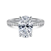Gabriel & Co 11X7.2 Engagement Ring 14K White Gold Contemporary ER16570O10W44JJ