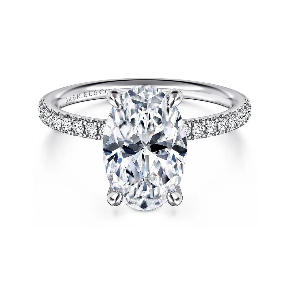 Gabriel & Co 11.5X7.5 Engagement Ring 14K White Gold Contemporary ER16570O12W44JJ