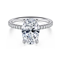 Gabriel & Co 11.5X7.5 Engagement Ring 14K White Gold Contemporary ER16570O12W44JJ