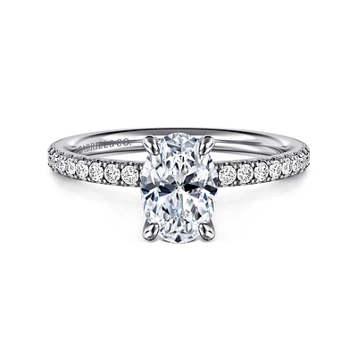 Gabriel & Co 8X5.5 Engagement Ring 14K White Gold Contemporary ER16570O4W44JJ