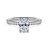 Gabriel & Co 8X5.5 Engagement Ring 14K White Gold Contemporary ER16570O4W44JJ
