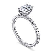 Gabriel & Co 8X5.5 Engagement Ring 14K White Gold Contemporary ER16570O4W44JJ