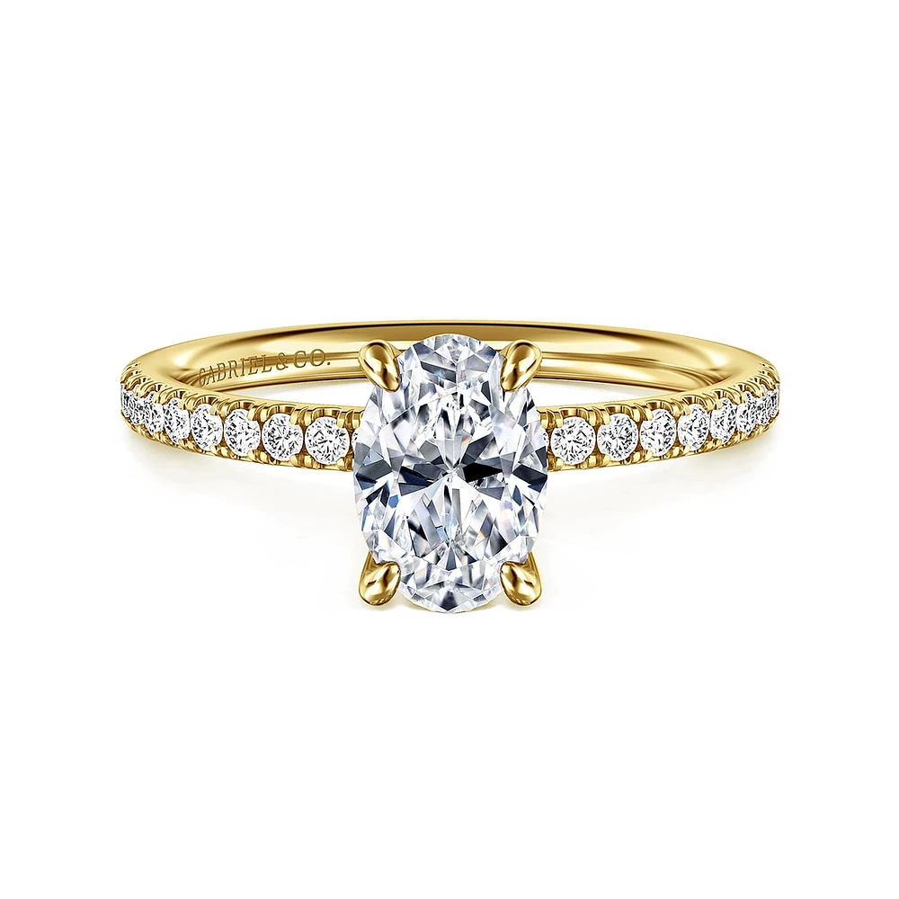 Gabriel & Co 8X5.5 Engagement Ring 14K Yellow Gold Contemporary ER16570O4Y44JJ
