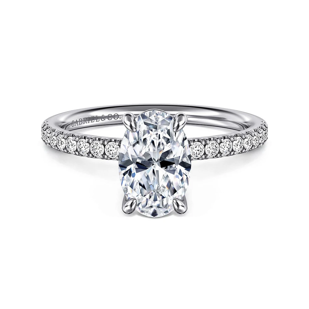 Gabriel & Co 9X6 Engagement Ring 14K White Gold Contemporary ER16570O6W44JJ