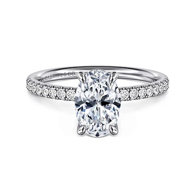Gabriel & Co 9X6 Engagement Ring 14K White Gold Contemporary ER16570O6W44JJ