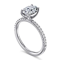 Gabriel & Co 9X6 Engagement Ring 14K White Gold Contemporary ER16570O6W44JJ