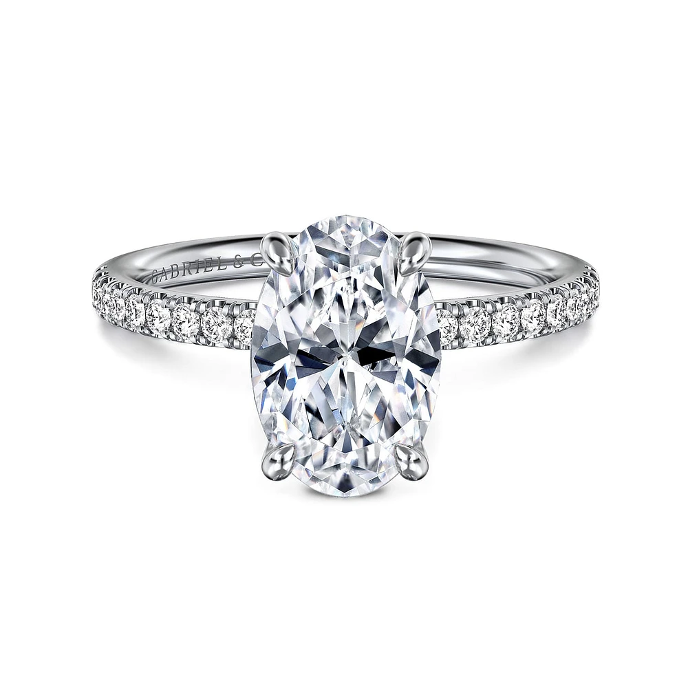 Gabriel & Co 10.5X7 Engagement Ring 14K White Gold Contemporary ER16570O8W44JJ