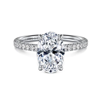 Gabriel & Co 10.5X7 Engagement Ring 14K White Gold Contemporary ER16570O8W44JJ