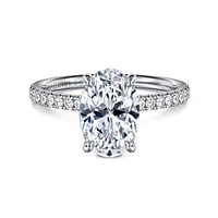Gabriel & Co 10.5X7 Engagement Ring 14K White Gold Contemporary ER16570O8W44JJ