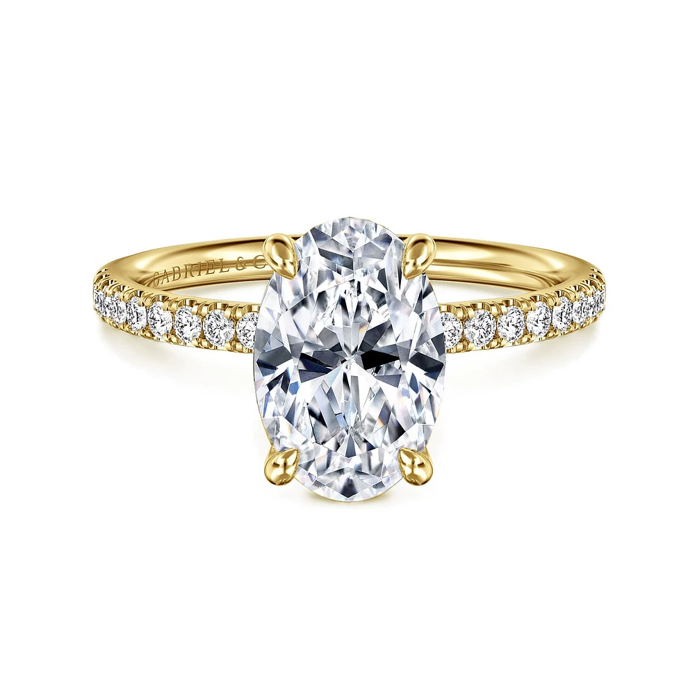 Gabriel & Co 10.5X7 Engagement Ring 14K Yellow Gold Contemporary ER16570O8Y44JJ