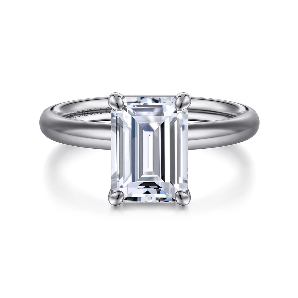Gabriel & Co 9X6.5 Engagement Ring 14K White Gold Contemporary ER16571E10W4JJJ