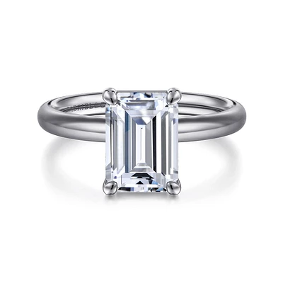 Gabriel & Co 9X6.5 Engagement Ring 14K White Gold Contemporary ER16571E10W4JJJ