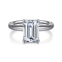 Gabriel & Co 9X6.5 Engagement Ring 14K White Gold Contemporary ER16571E10W4JJJ