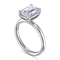 Gabriel & Co 9X6.5 Engagement Ring 14K White Gold Contemporary ER16571E10W4JJJ