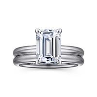 Gabriel & Co 9X6.5 Engagement Ring 14K White Gold Contemporary ER16571E10W4JJJ