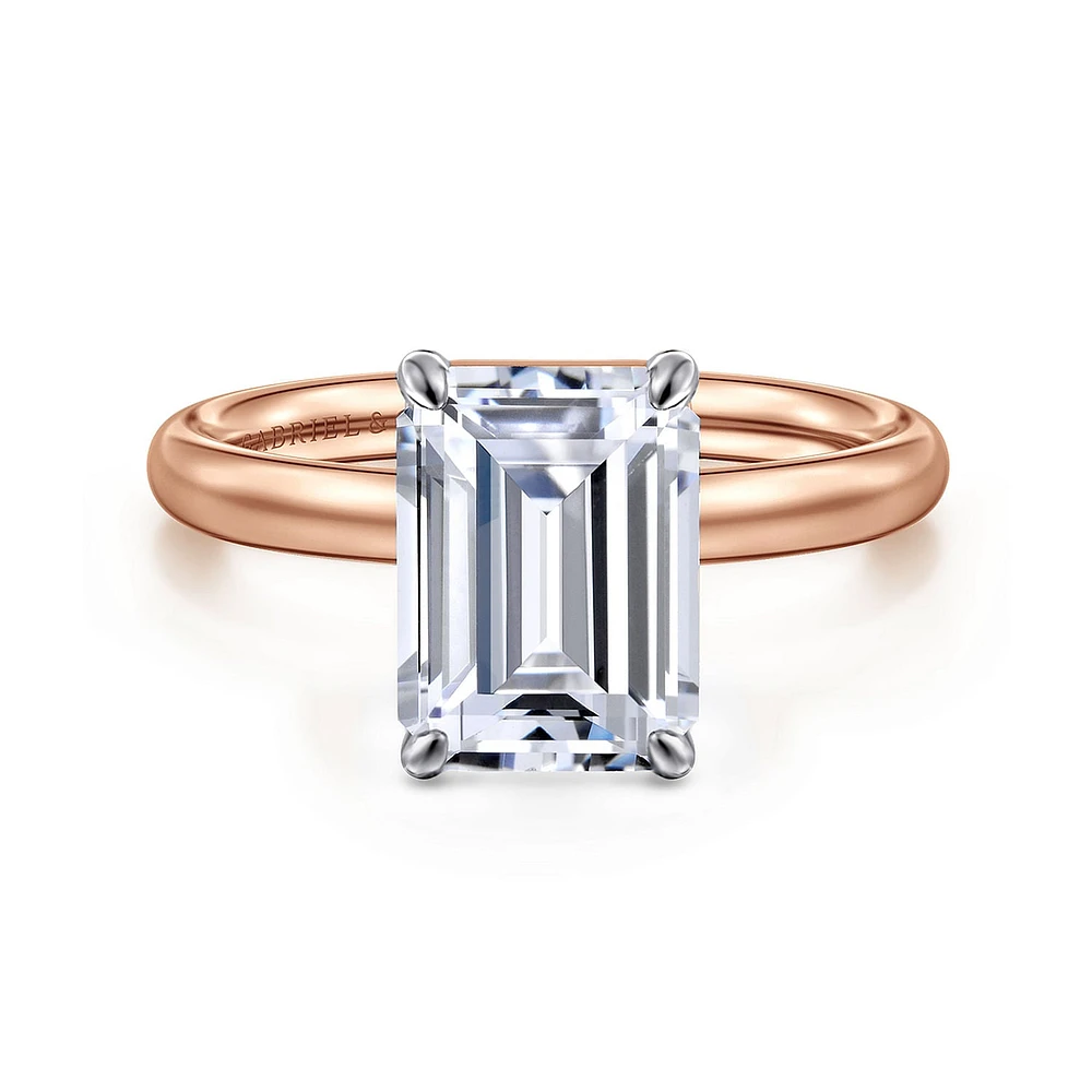 Gabriel & Co 9.5X7 Engagement Ring 14K Two-Tone Gold Contemporary ER16571E12T4JJJ