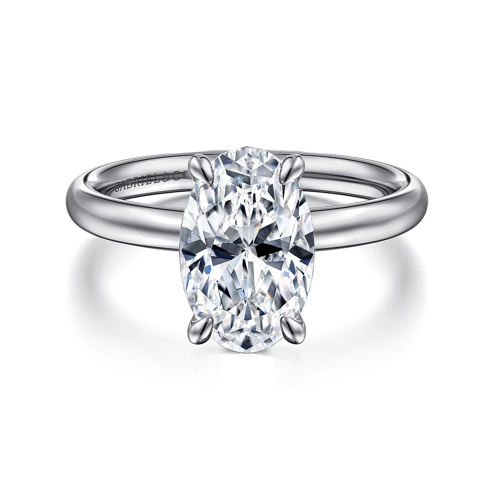 Gabriel & Co 11X7.2 Engagement Ring 14K White Gold Contemporary ER16571O10W4JJJ