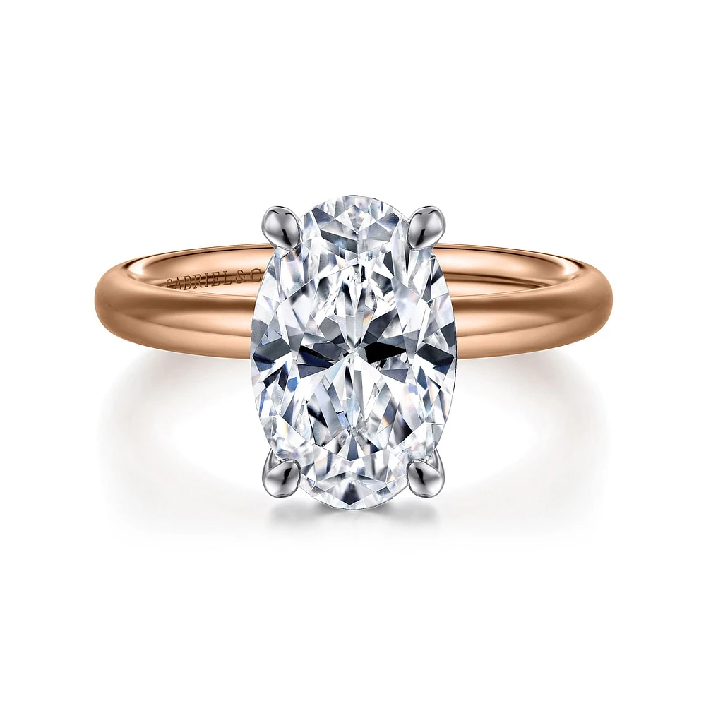 Gabriel & Co 11.5X7.5 Engagement Ring 14K Two-Tone Gold Contemporary ER16571O12T4JJJ