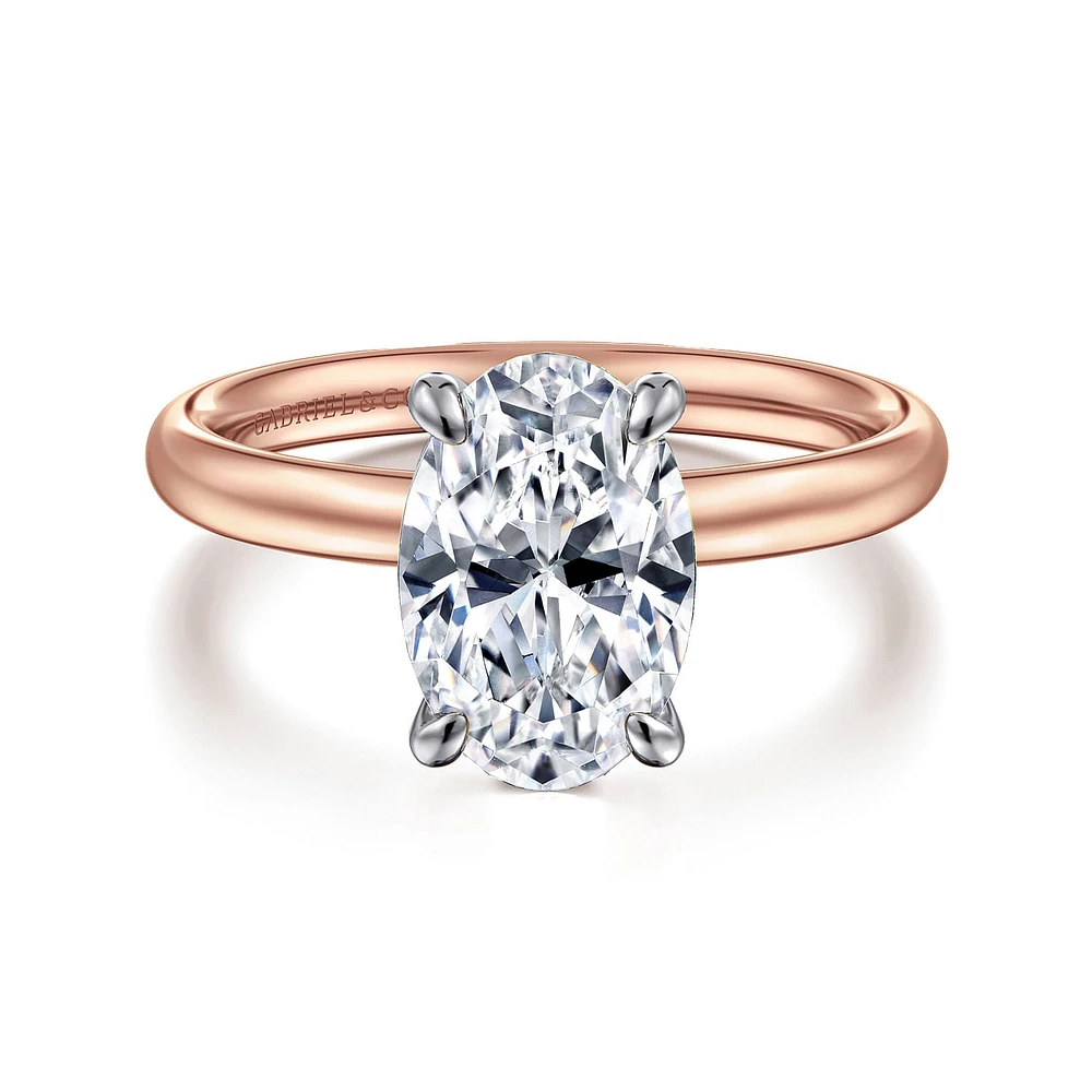 Gabriel & Co 10.5X7 Engagement Ring 14K Two-Tone Gold Contemporary ER16571O8T4JJJ