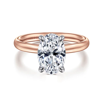 Gabriel & Co 10.5X7 Engagement Ring 14K Two-Tone Gold Contemporary ER16571O8T4JJJ