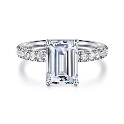Gabriel & Co 9X6.5 Engagement Ring 14K White Gold Contemporary ER16572E10W44JJ