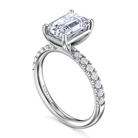 Gabriel & Co 9X6.5 Engagement Ring 14K White Gold Contemporary ER16572E10W44JJ