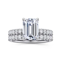 Gabriel & Co 9X6.5 Engagement Ring 14K White Gold Contemporary ER16572E10W44JJ