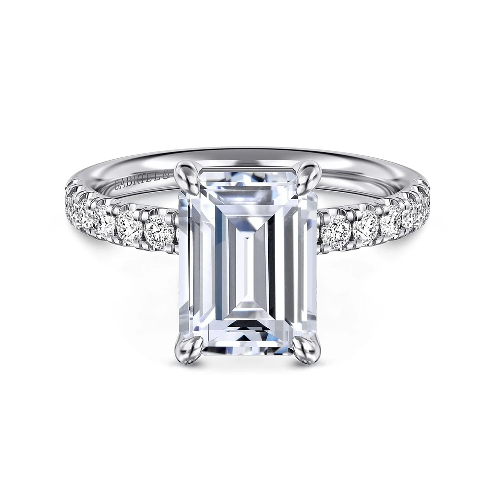 Gabriel & Co 9.5X7 Engagement Ring 14K White Gold Contemporary ER16572E12W44JJ