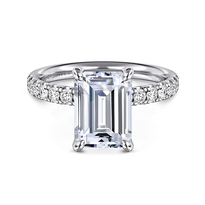 Gabriel & Co 9.5X7 Engagement Ring 14K White Gold Contemporary ER16572E12W44JJ