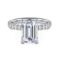 Gabriel & Co 9.5X7 Engagement Ring 14K White Gold Contemporary ER16572E12W44JJ