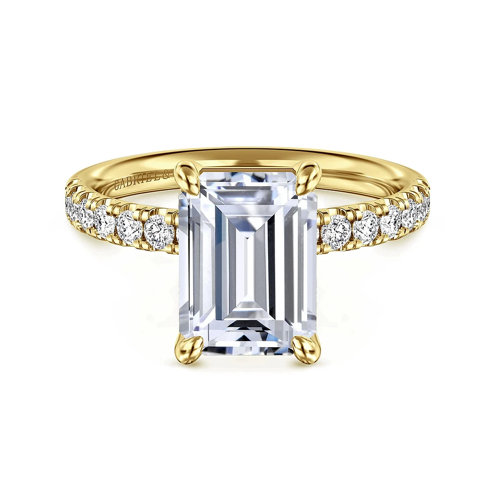 Gabriel & Co 9.5X7 Engagement Ring 14K Yellow Gold Contemporary ER16572E12Y44JJ