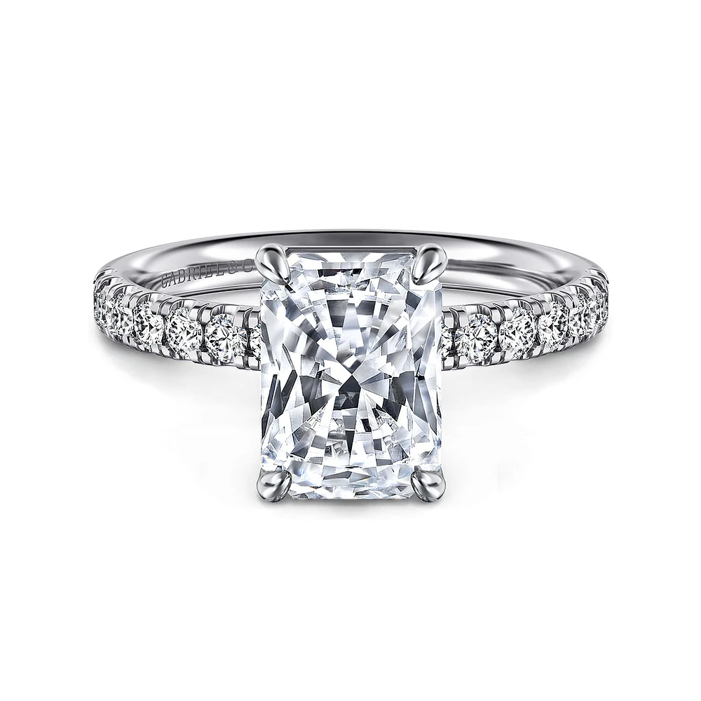 Gabriel & Co 9X6.5 Engagement Ring 14K White Gold Contemporary ER16572N10W44JJ