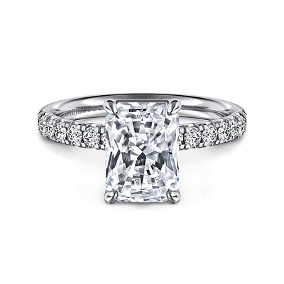 Gabriel & Co 9X6.5 Engagement Ring 14K White Gold Contemporary ER16572N10W44JJ