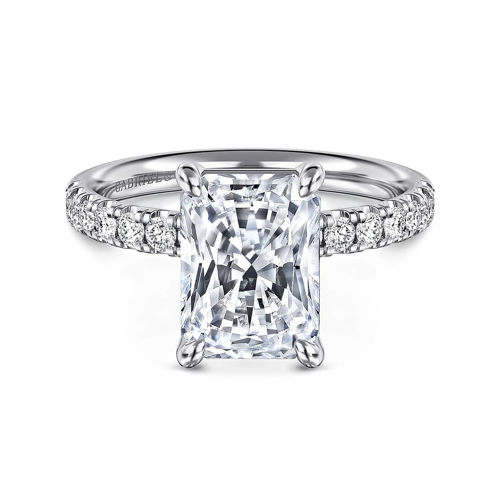 Gabriel & Co 9.5X7 Engagement Ring 14K White Gold Contemporary ER16572N12W44JJ