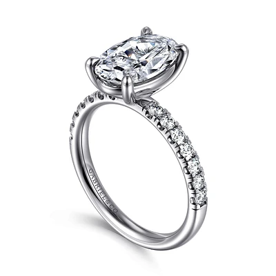 Gabriel & Co 11.5X7.5 Engagement Ring 14K White Gold Contemporary ER16572O12W44JJ