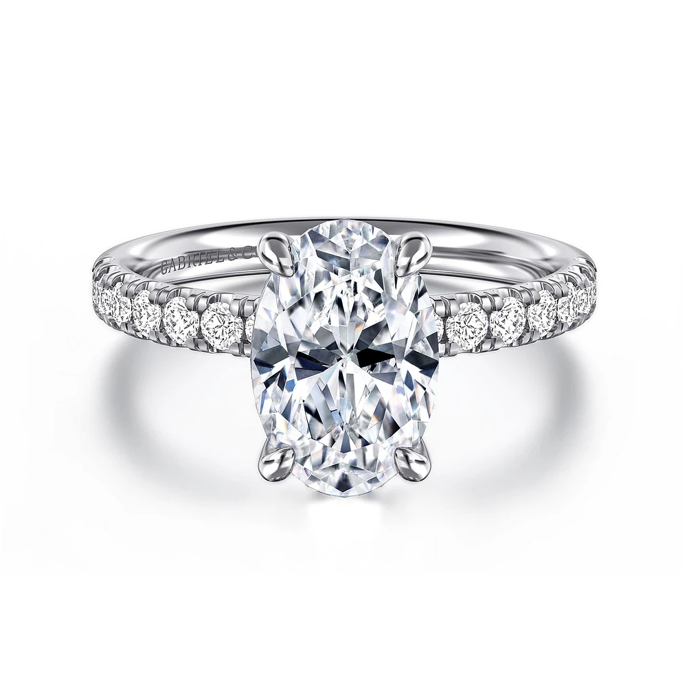Gabriel & Co 10.5X7 Engagement Ring 14K White Gold Contemporary ER16572O8W44JJ