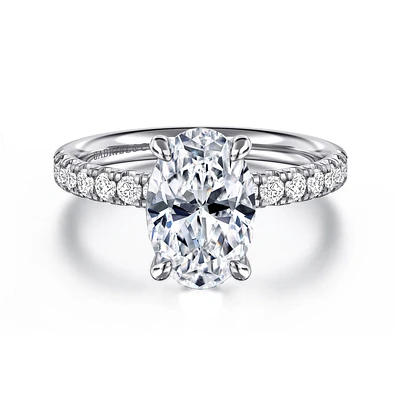 Gabriel & Co 10.5X7 Engagement Ring 14K White Gold Contemporary ER16572O8W44JJ