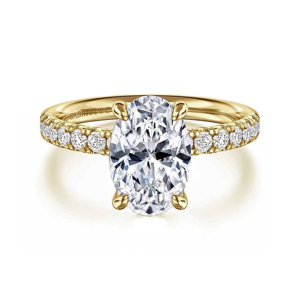 Gabriel & Co 10.5X7 Engagement Ring 14K Yellow Gold Contemporary ER16572O8Y44JJ