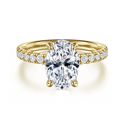 Gabriel & Co 10.5X7 Engagement Ring 14K Yellow Gold Contemporary ER16572O8Y44JJ
