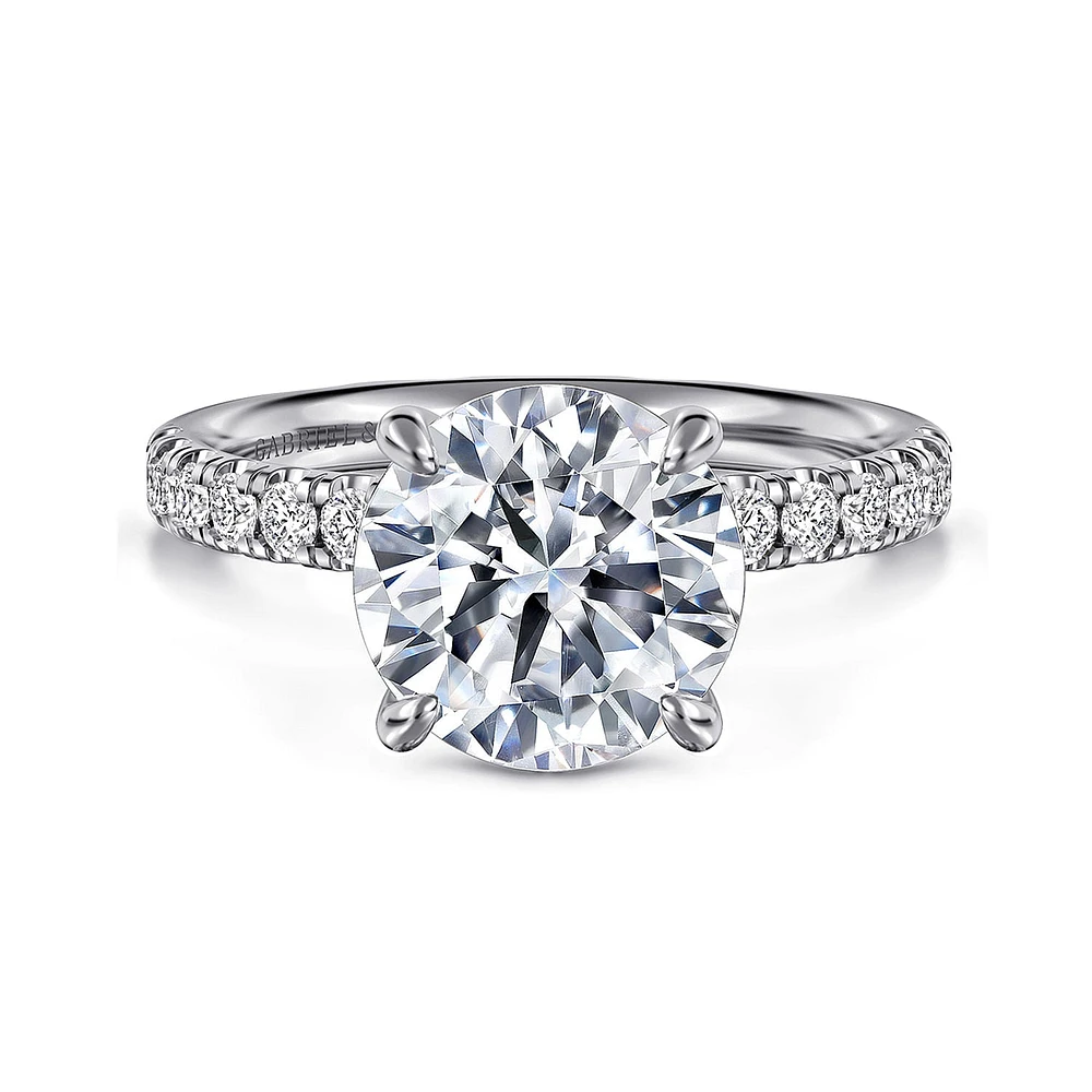Gabriel & Co 9 Engagement Ring 14K White Gold Contemporary ER16572R12W44JJ