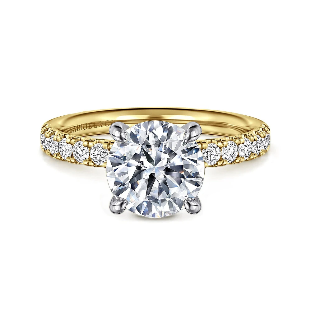 Gabriel & Co 8 Engagement Ring 14K Gold Contemporary ER16572R8M44JJ