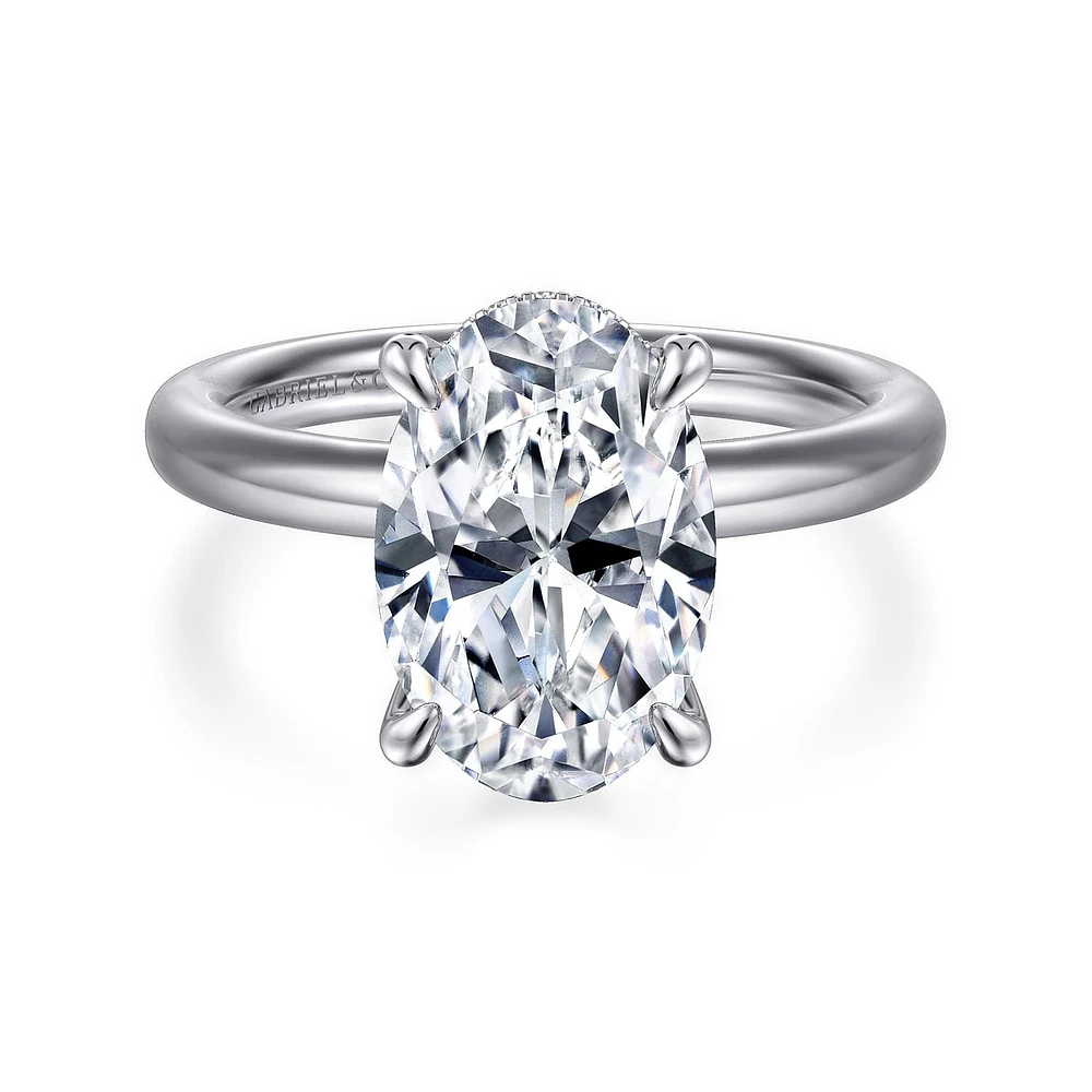 Gabriel & Co 12X8 Engagement Ring 14K White Gold Classic ER16618O14W44JJ
