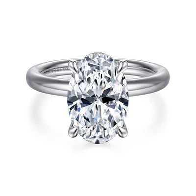 Gabriel & Co 12X8 Engagement Ring 14K White Gold Classic ER16618O14W44JJ