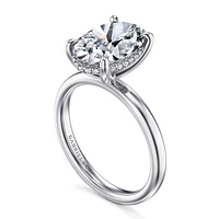Gabriel & Co 12X8 Engagement Ring 14K White Gold Classic ER16618O14W44JJ