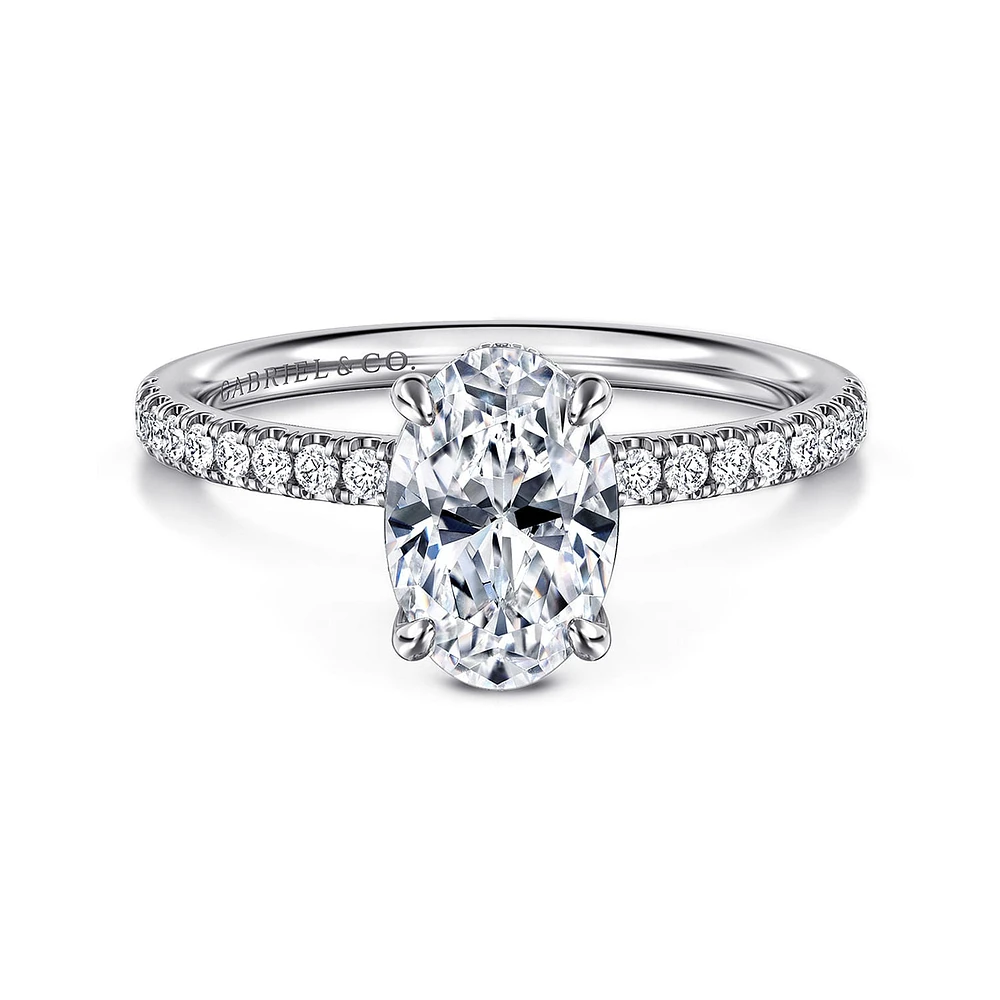 Gabriel & Co 9X6 Engagement Ring 14K White Gold Classic ER16620O6W44JJ