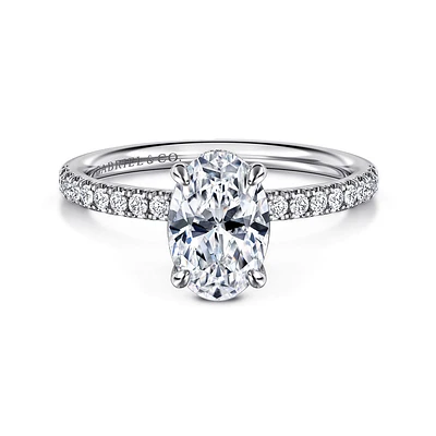 Gabriel & Co 9X6 Engagement Ring 14K White Gold Classic ER16620O6W44JJ